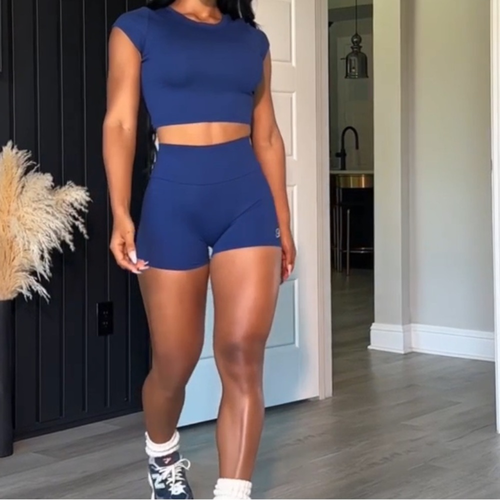 Bombshell Sportswear Blue Athletic Shorts - Picture 4 of 11